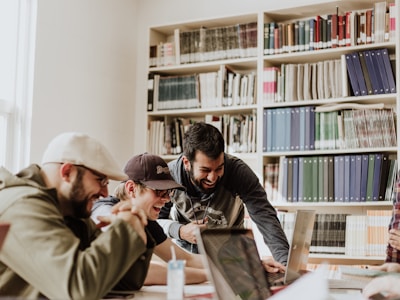 Students working